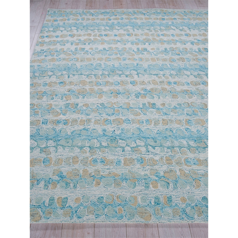 Colorplay Hand-Tufted New Zealand Wool Turquoise 2'x3' Area Rug