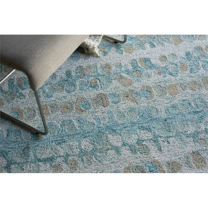 Colorplay Hand-Tufted New Zealand Wool Turquoise 2'x3' Area Rug