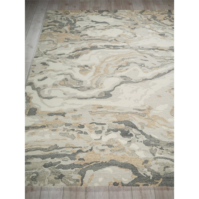 Cortero Hand-Tufted New Zealand Wool Gray/Ivory 14'x18' Area Rug