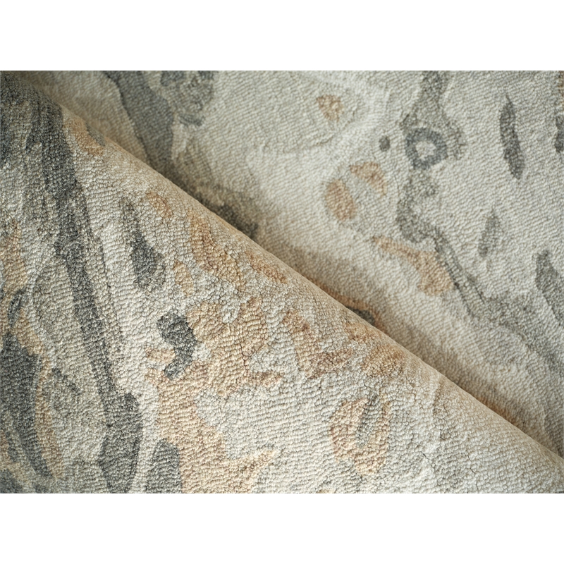 Cortero Hand-Tufted New Zealand Wool Gray/Ivory 6'x9' Area Rug