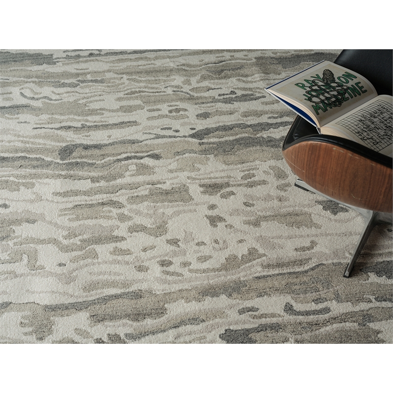 Cortero Hand-Tufted New Zealand Wool Gray/Ivory 10'x14' Area Rug
