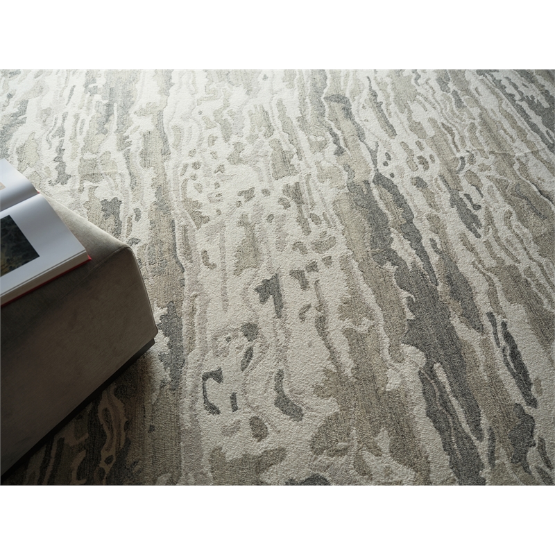 Cortero Hand-Tufted New Zealand Wool Gray/Ivory 4'x6' Area Rug