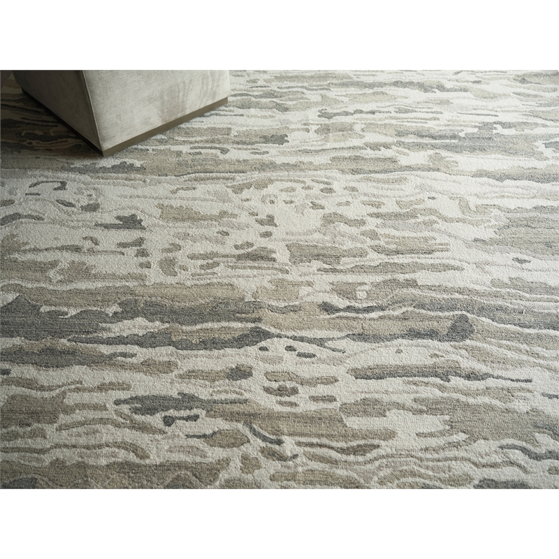 Cortero Hand-Tufted New Zealand Wool Gray/Ivory 4'x6' Area Rug