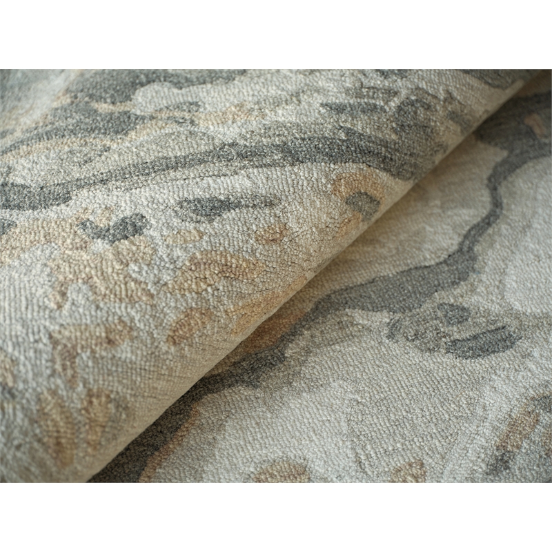 Cortero Hand-Tufted New Zealand Wool Gray/Ivory 9'x12' Area Rug