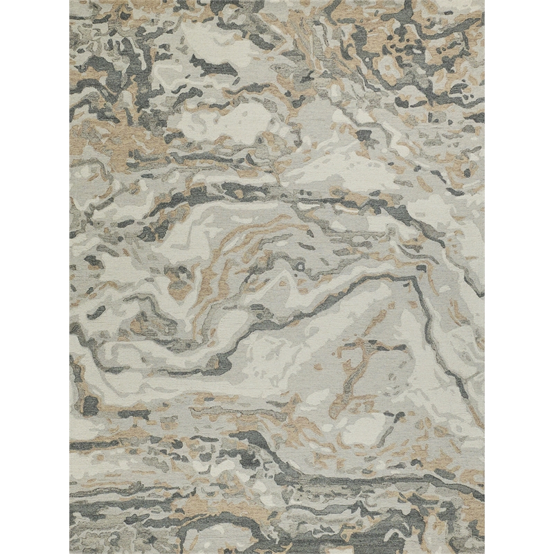 Cortero Hand-Tufted New Zealand Wool Gray/Ivory 9'x12' Area Rug