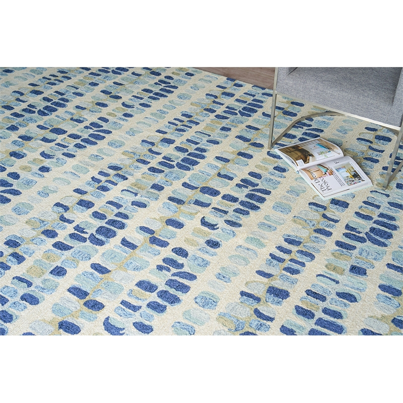 Colorplay Hand-Tufted New Zealand Wool Navy/Beige 10'x14' Area Rug
