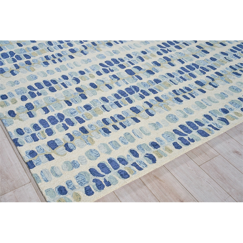 Colorplay Hand-Tufted New Zealand Wool Navy/Beige 10'x14' Area Rug