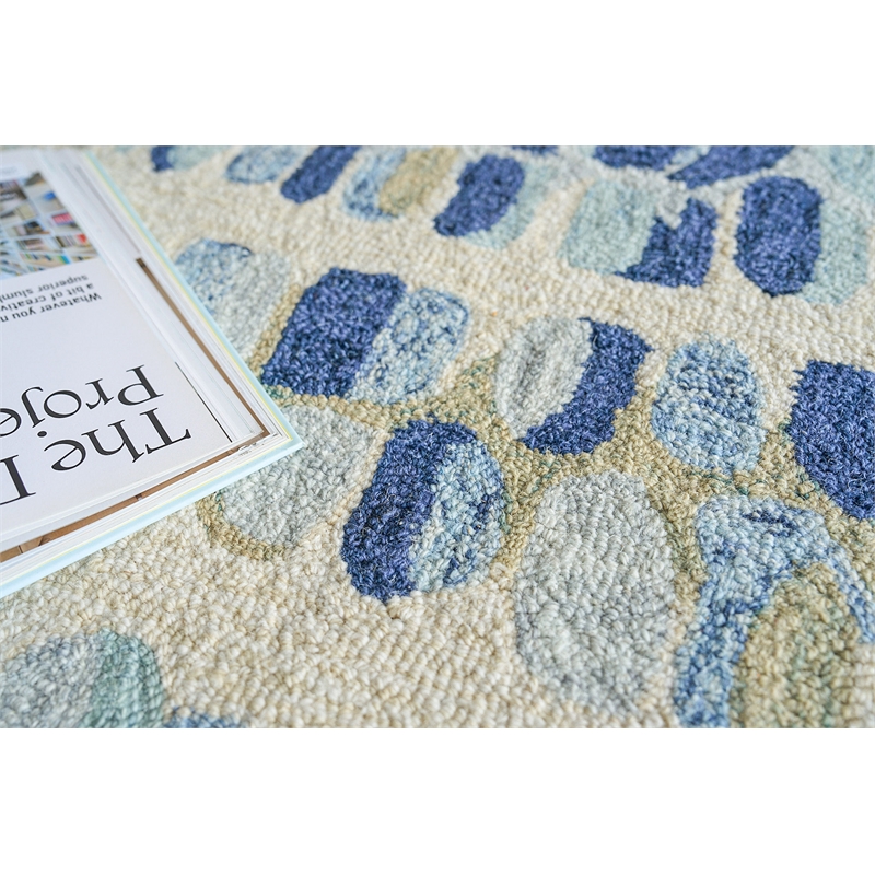 Colorplay Hand-Tufted New Zealand Wool Navy/Beige 10'x14' Area Rug
