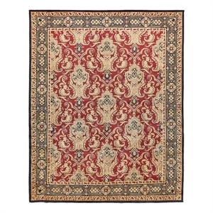 Contemporary Hand-Knotted New Zealand Wool Burgundy 8'x10' Area Rug
