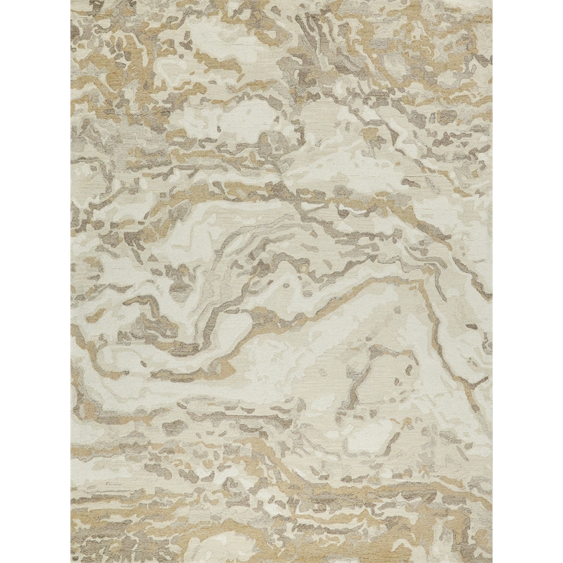 Cortero Hand-Tufted New Zealand Wool Gold/Ivory 6'x9' Area Rug