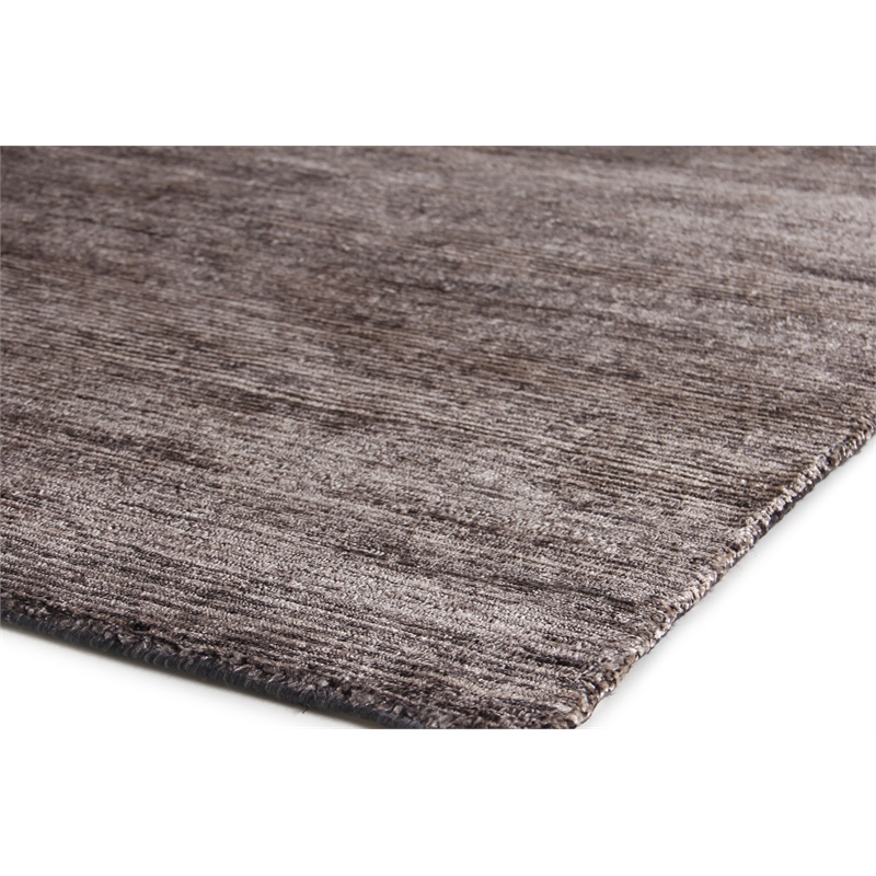 Crush Hand-Knotted Bamboo Silk Charcoal/Gray 6'x9' Area Rug