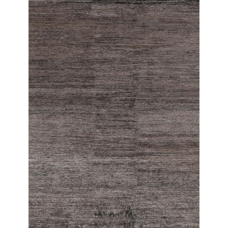 Crush Hand-Knotted Bamboo Silk Charcoal/Gray 6'x9' Area Rug