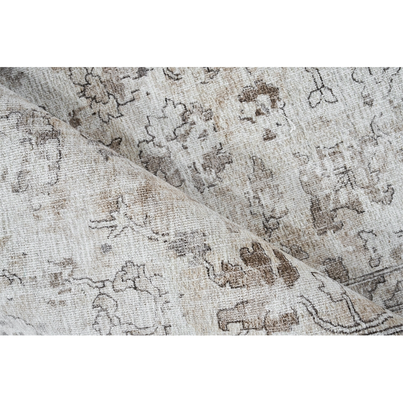 Dorchester Handloomed Wool/Bamboo Silk Beige/Brown 6'x9' Area Rug