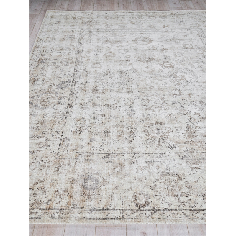 Dorchester Handloomed Wool/Bamboo Silk Beige/Brown 9'x12' Area Rug