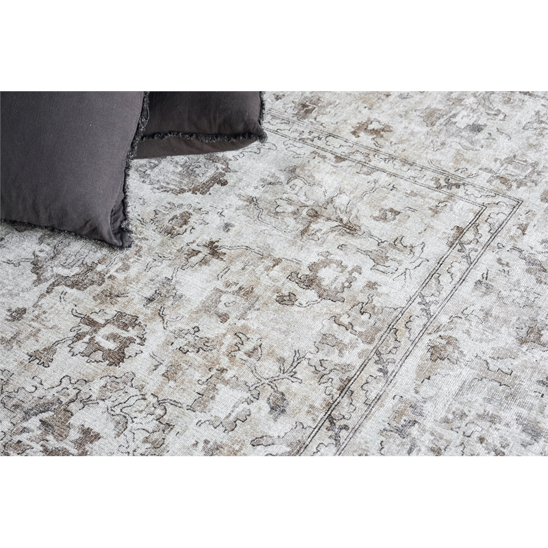 Dorchester Handloomed Wool/Bamboo Silk Beige/Brown 9'x12' Area Rug