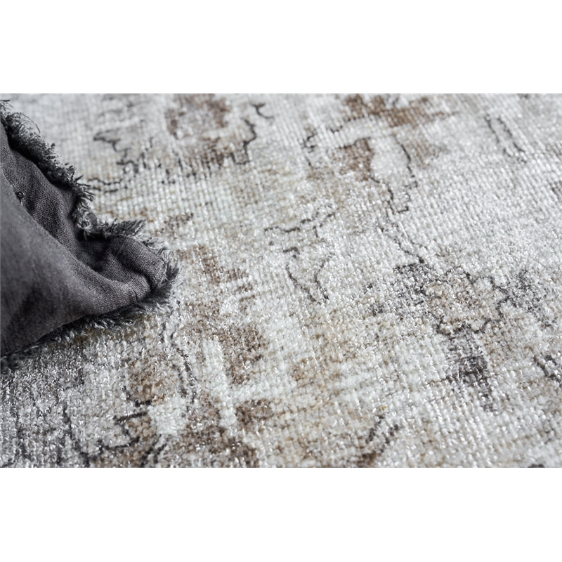 Dorchester Handloomed Wool/Bamboo Silk Beige/Brown 9'x12' Area Rug