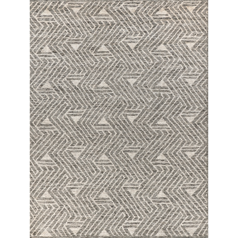 Eaton Hand-Knotted Wool/Bamboo Silk Charcoal/Ivory 9'x12' Area Rug