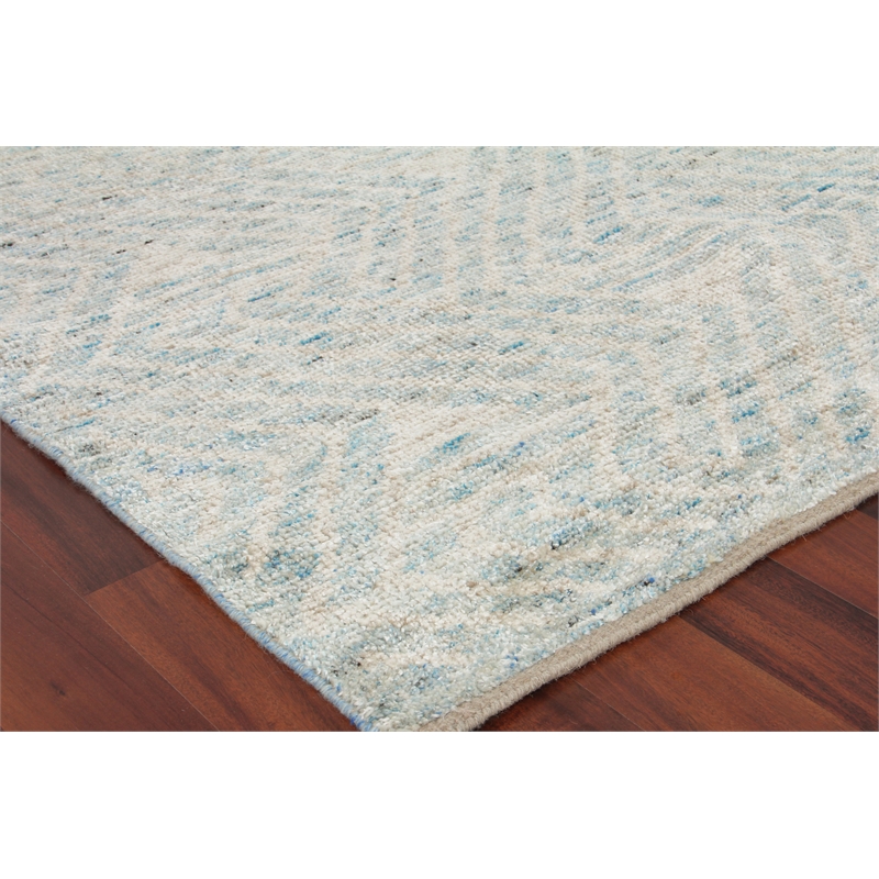 Eaton Hand-Knotted Wool/Bamboo Silk Ivory/Blue 10'x14' Area Rug