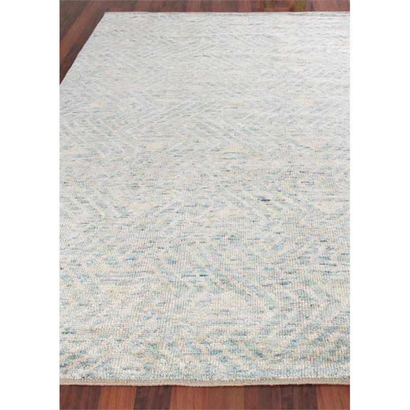Eaton Hand-Knotted Wool/Bamboo Silk Ivory/Blue 14'x18' Area Rug