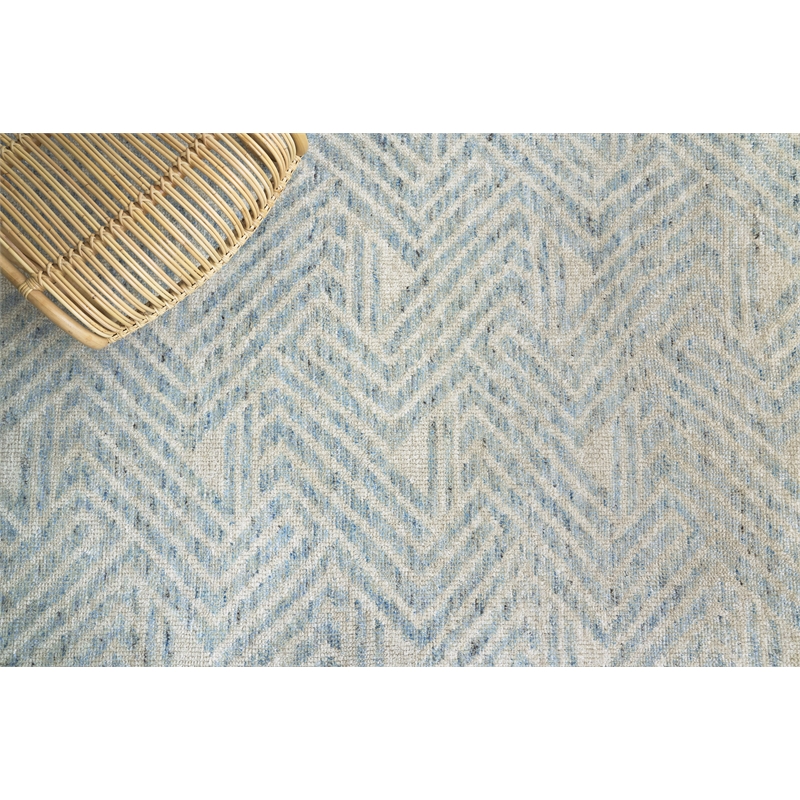 Eaton Hand-Knotted Wool/Bamboo Silk Ivory/Blue 14'x18' Area Rug