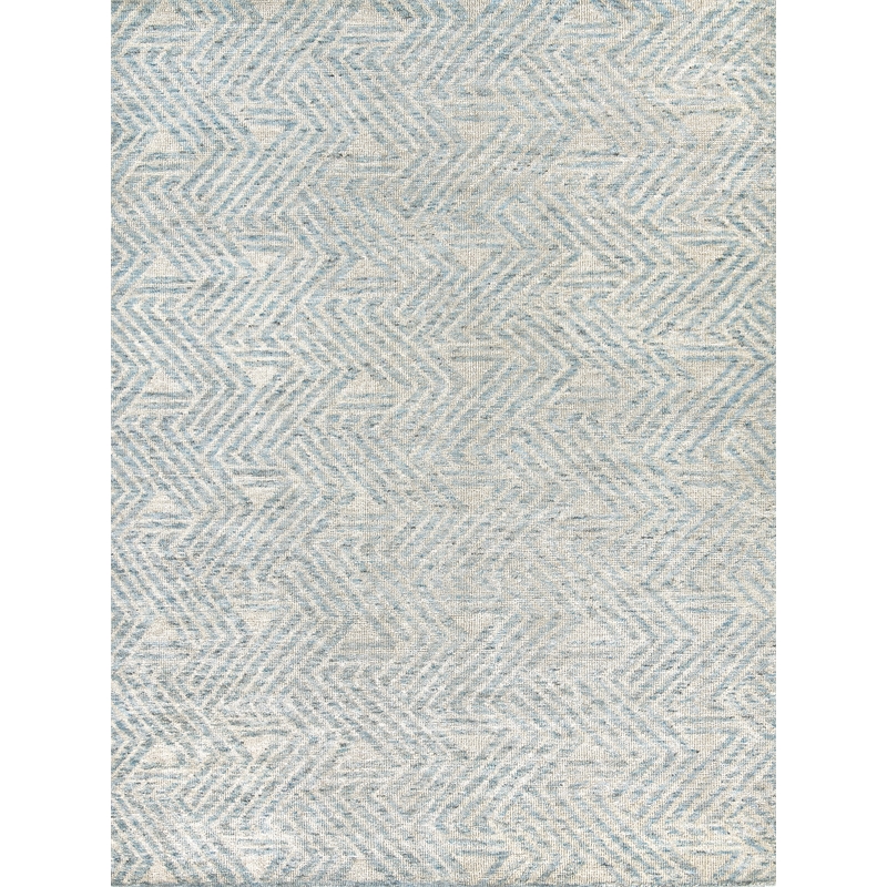 Eaton Hand-Knotted Wool/Bamboo Silk Ivory/Blue 9'x12' Area Rug