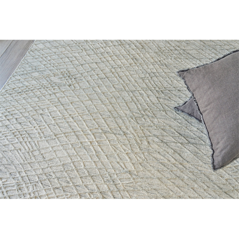 Crescendo Handloomed Bamboo Silk Beige 6'x9' Area Rug