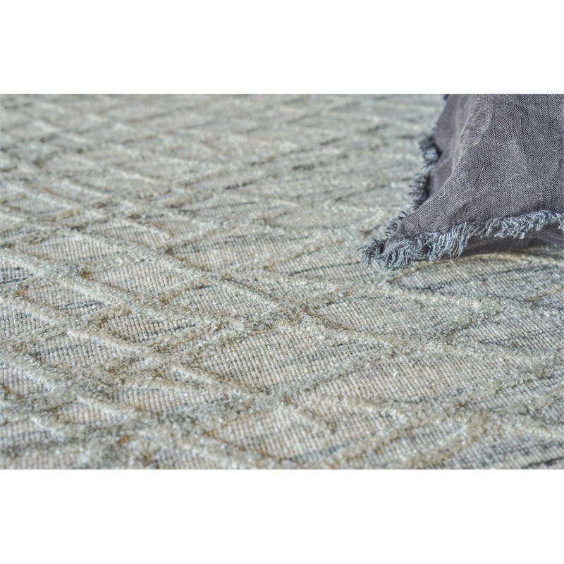 Crescendo Handloomed Bamboo Silk Beige 6'x9' Area Rug
