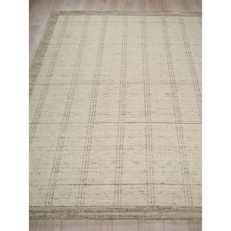 Desi Hand-Knotted Wool Silver 10'x14' Area Rug