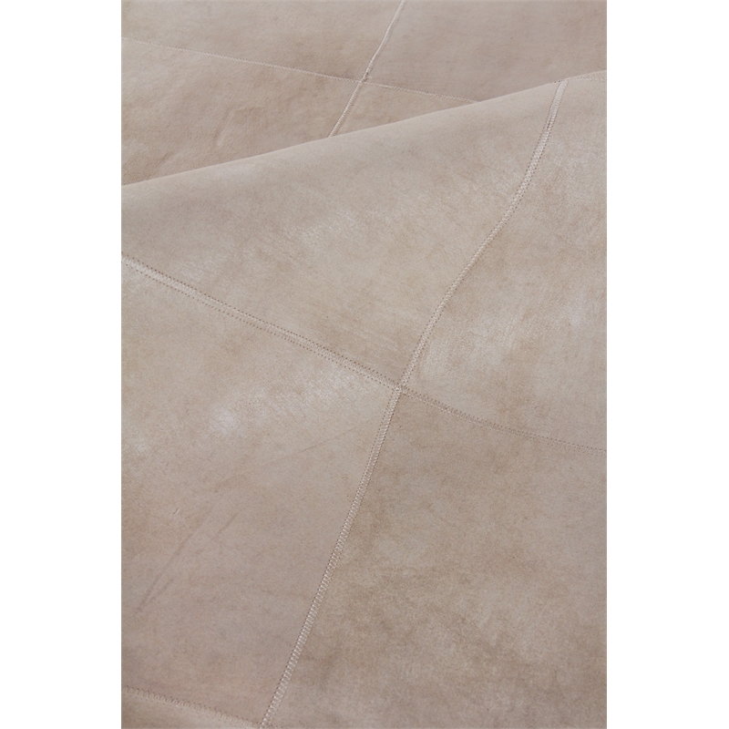 Distressed Suede Hand-Tufted Leather Suede Beige 9'6