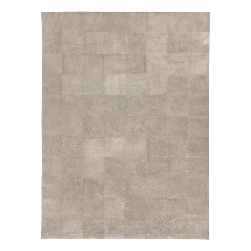Distressed Suede Hand-Tufted Leather Suede Beige 9'6