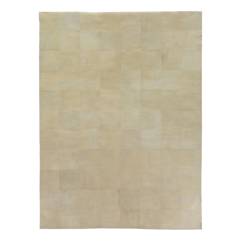 Distressed Suede Hand-Tufted Leather Suede Ivory 8'x11' Area Rug