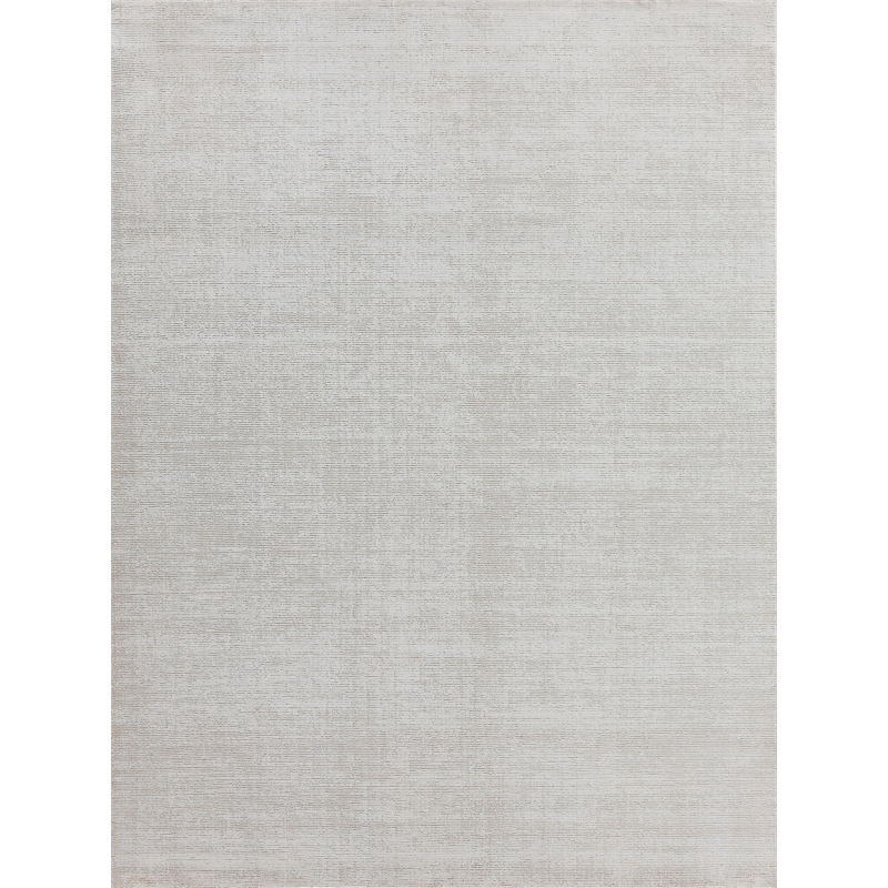 Duo Handloomed Wool/Bamboo Silk White/Beige 15'x15' Area Rug