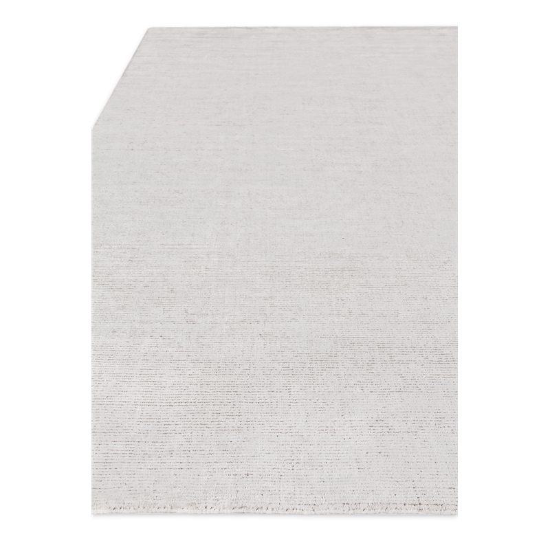 Duo Handloomed Wool/Bamboo Silk White/Beige 2'x3' Area Rug