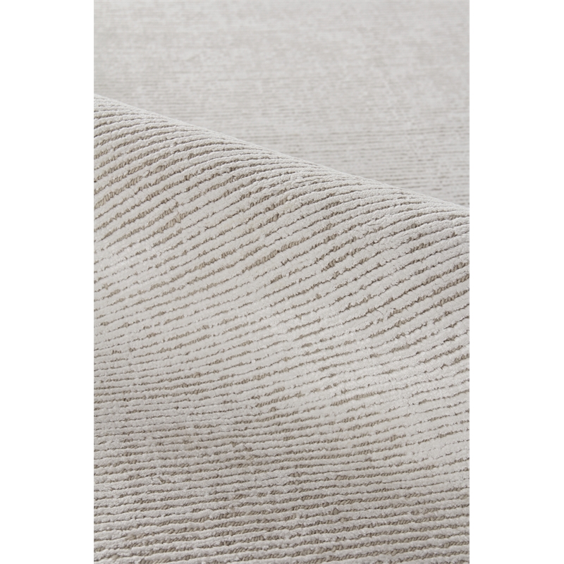 Duo Handloomed Wool/Bamboo Silk White/Beige 2'x3' Area Rug