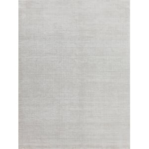 Duo Handloomed Wool/Bamboo Silk White/Beige 2'x3' Area Rug