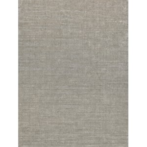 Duo Handloomed Wool/Bamboo Silk Silver/Dark Gray 2'x3' Area Rug