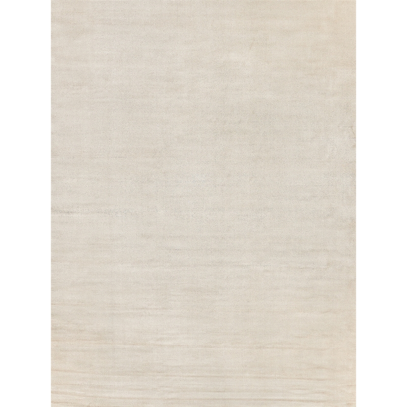 Duo Handloomed Wool/Bamboo Silk Beige/White 2'x3' Area Rug