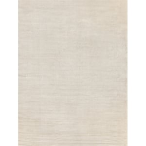 Duo Handloomed Wool/Bamboo Silk Beige/White 2'x3' Area Rug