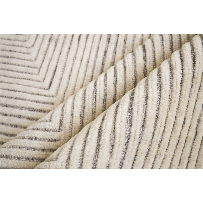 Crescent Hand-Knotted New Zealand Wool Ivory 8'x10' Area Rug