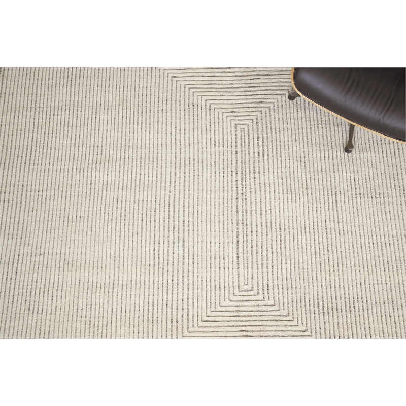 Crescent Hand-Knotted New Zealand Wool Ivory 8'x10' Area Rug