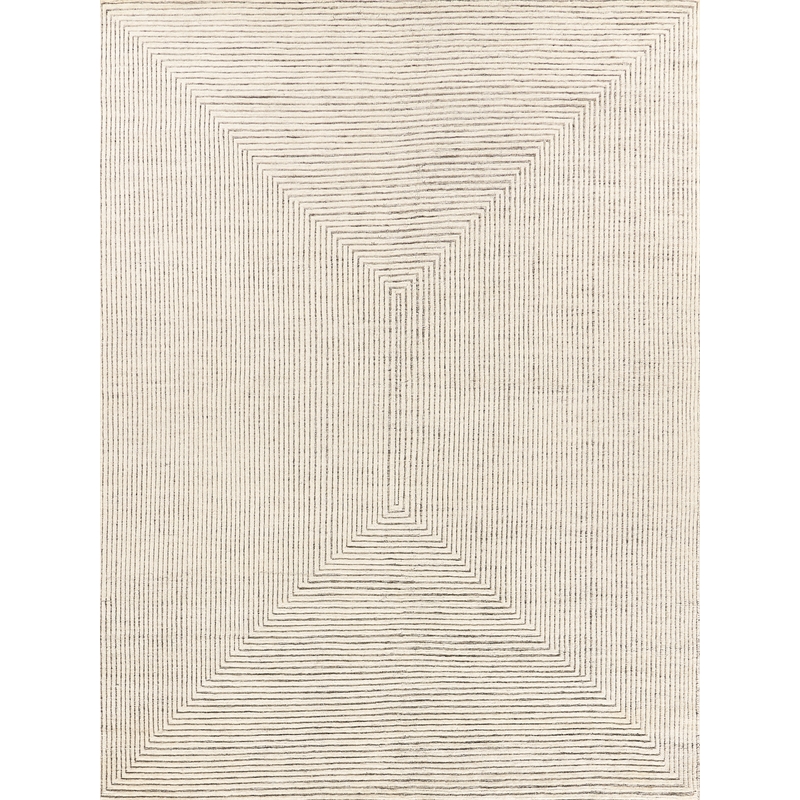 Crescent Hand-Knotted New Zealand Wool Ivory 8'x10' Area Rug