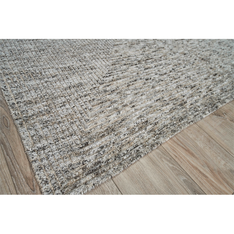Crescent Hand-Knotted New Zealand Wool Gray 12'x15' Area Rug