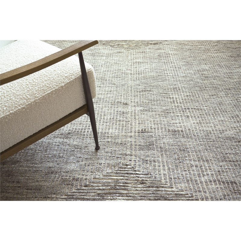 Crescent Hand-Knotted New Zealand Wool Gray 12'x15' Area Rug