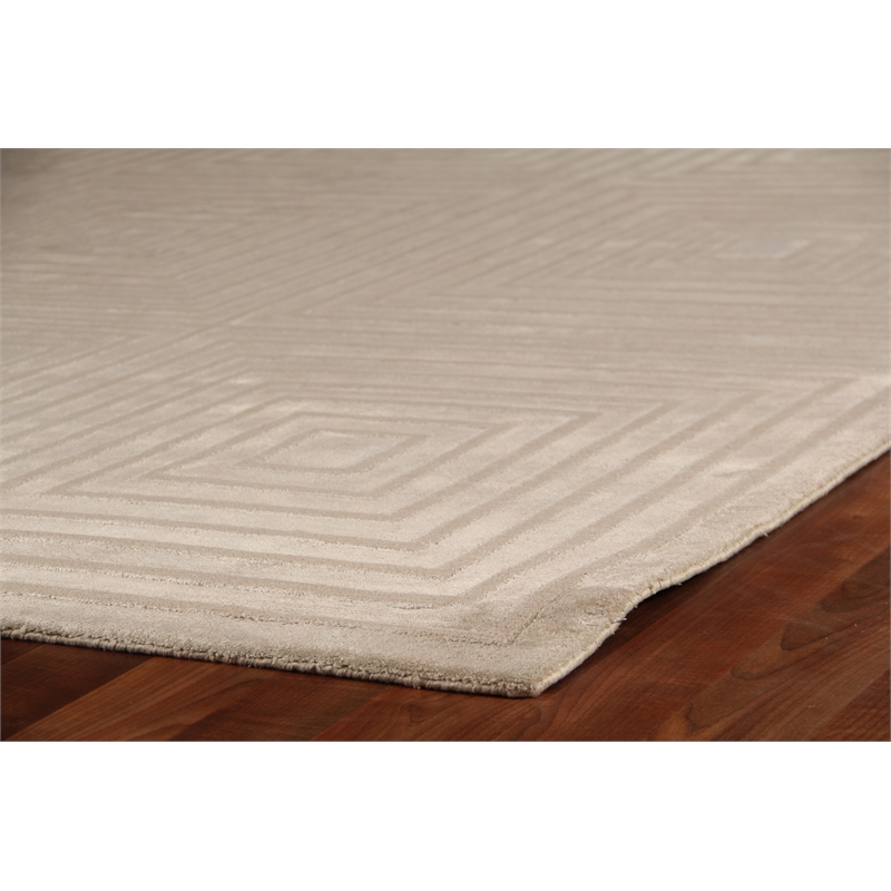 Dove Embossed Handloomed Viscose Silver 6'x9' Area Rug
