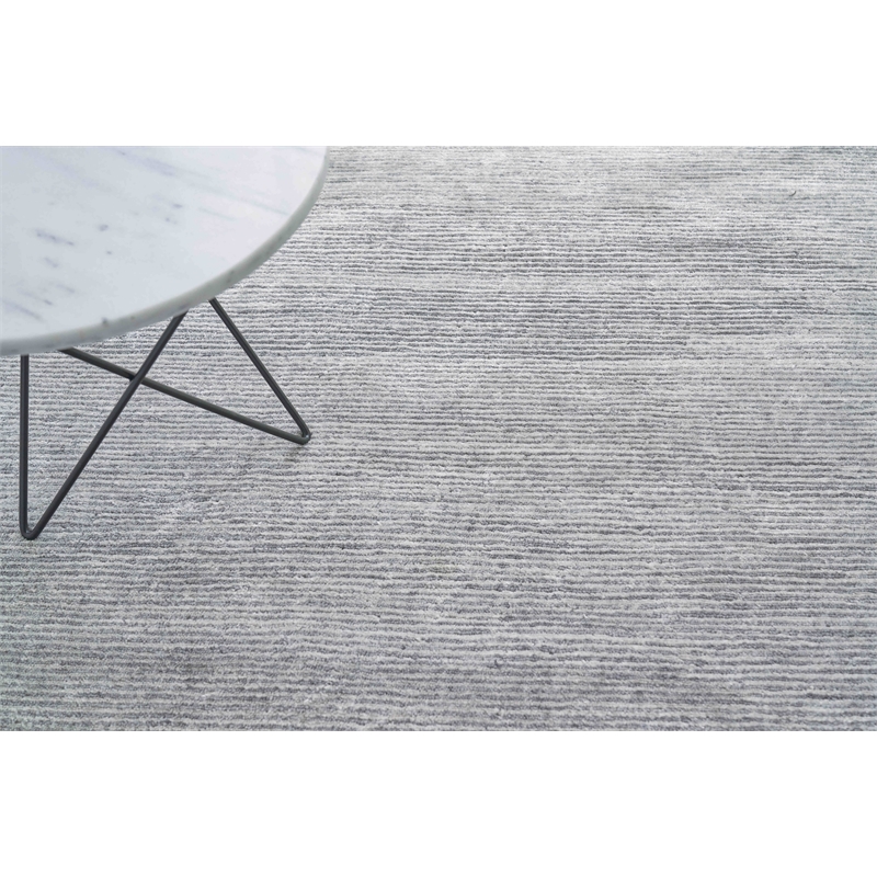 Crush Hand-Knotted Bamboo Silk Dark Silver/Silver 10'x14' Area Rug