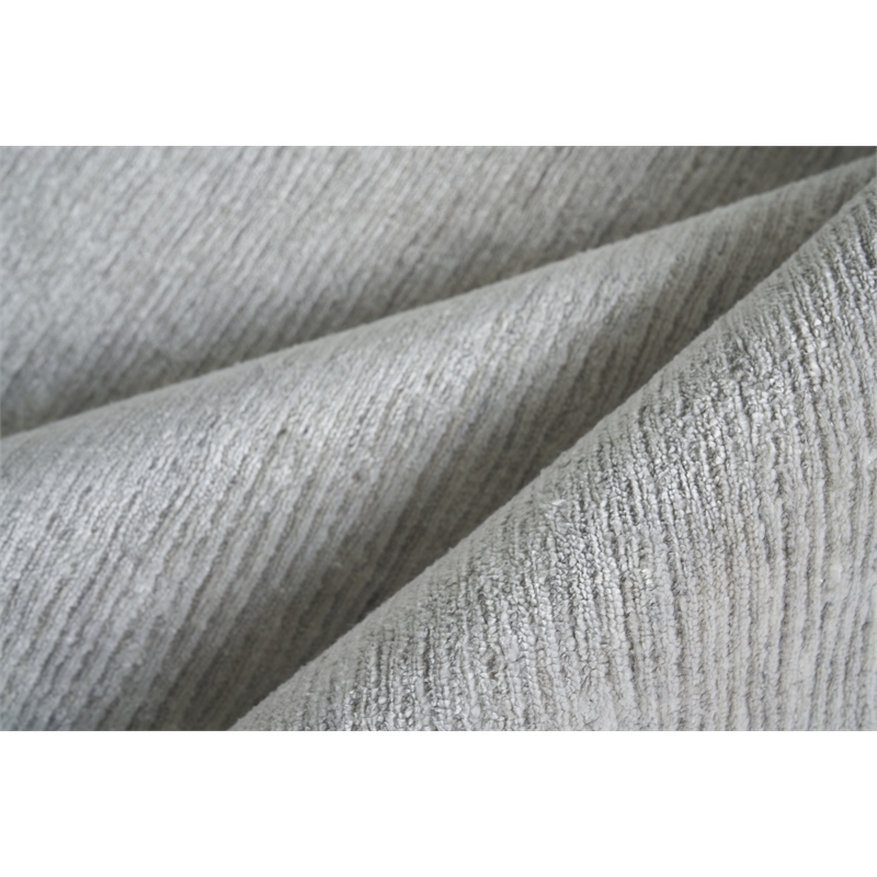Crush Hand-Knotted Bamboo Silk Silver 8'x10' Area Rug