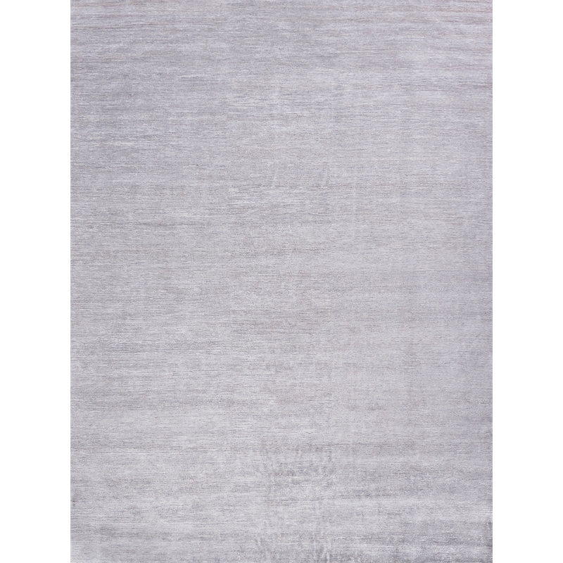 Crush Hand-Knotted Bamboo Silk Silver 8'x10' Area Rug