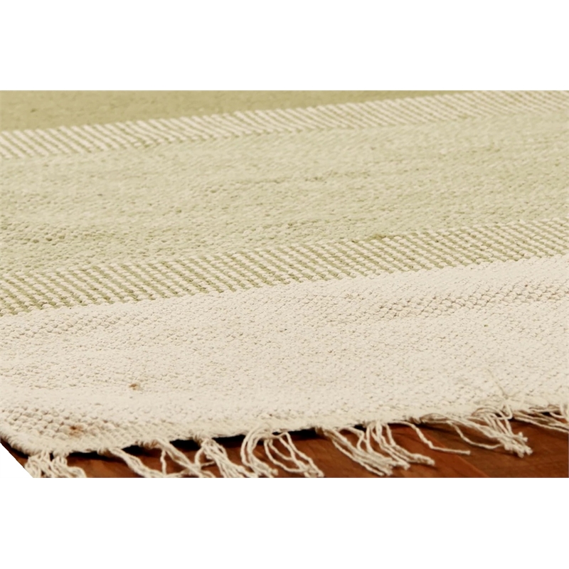 Druggets Flatweave New Zealand Wool Green 5'x8' Area Rug