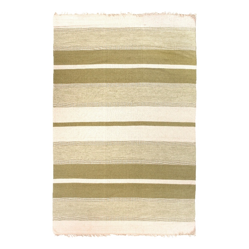 Druggets Flatweave New Zealand Wool Green 5'x8' Area Rug