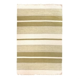 Druggets Flatweave New Zealand Wool Green 5'x8' Area Rug